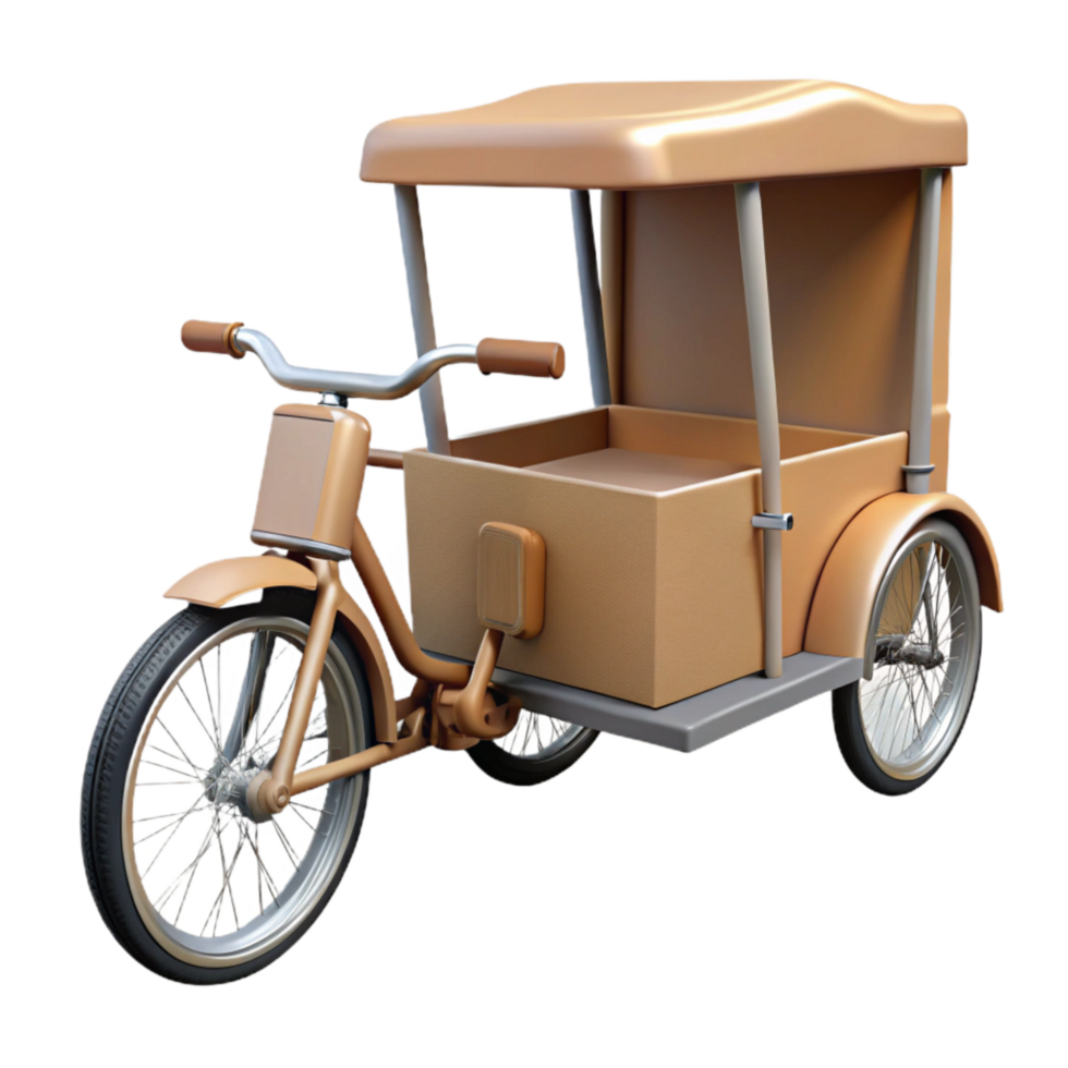 magnificent abstract Cargo Bike Front View with Transparent Background premium png