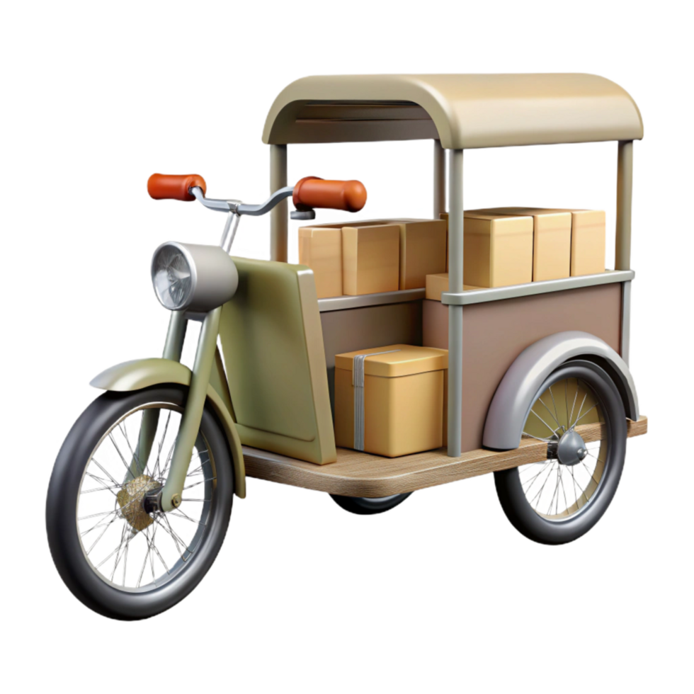 wonderful creative Cargo Bike Front View with Transparent Background png