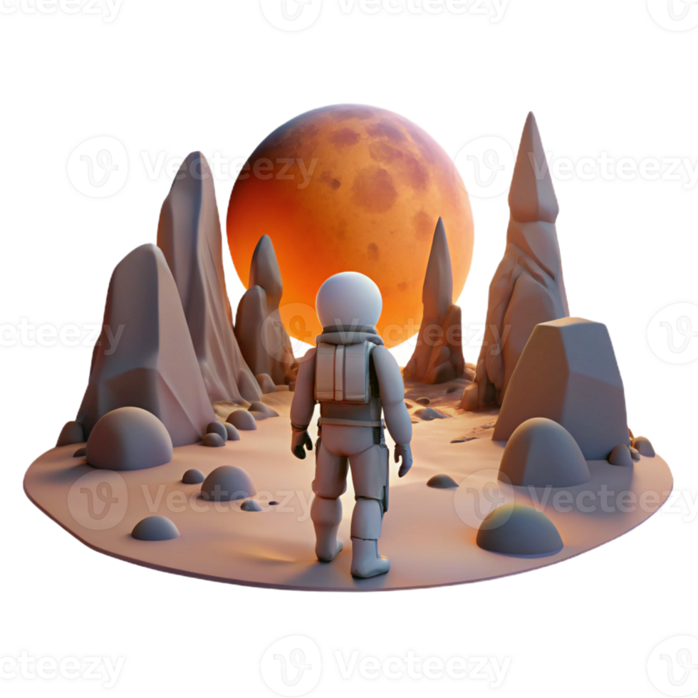 dramatic creative A Solitary Figure in a Spacesuit Exploring exclusive png
