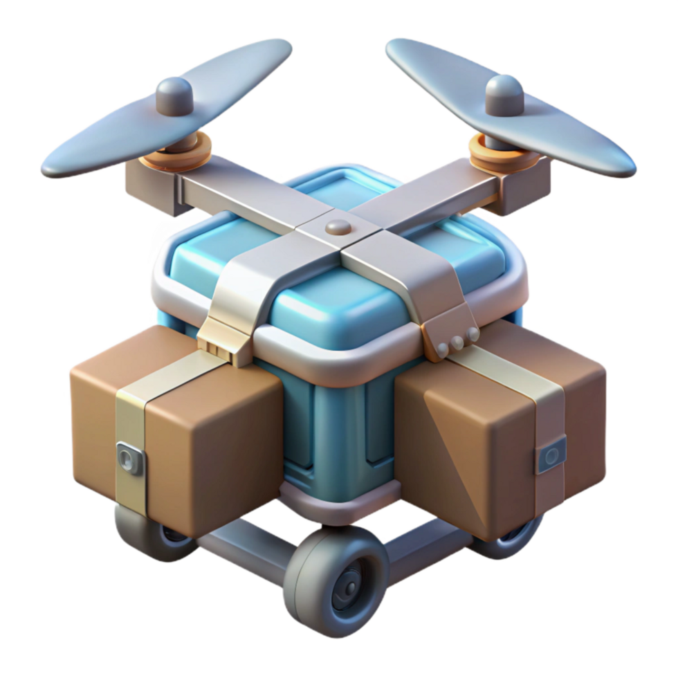 impressive artistic Cargo Drone Isometric View Cutout Transparent Background professional png