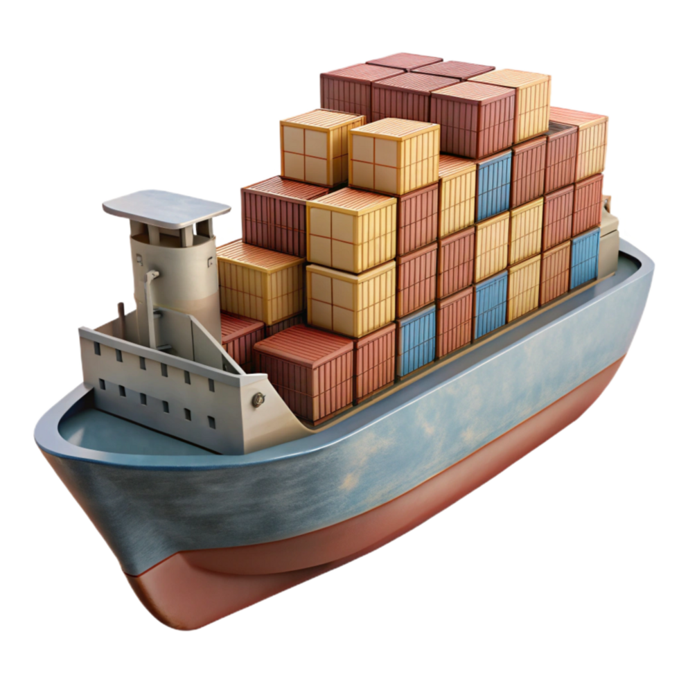 extraordinary traditional Cargo Ship Side View with Realistic Lighting high quality png