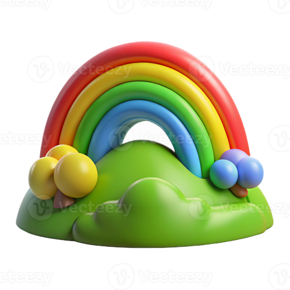 elegant rustic A Rainbow Arching over a Green Valley Vib professional png