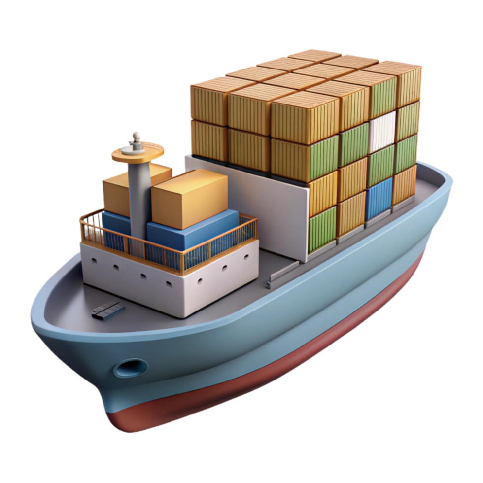 wonderful abstract Cargo Ship Side View with Realistic Lighting detailed png