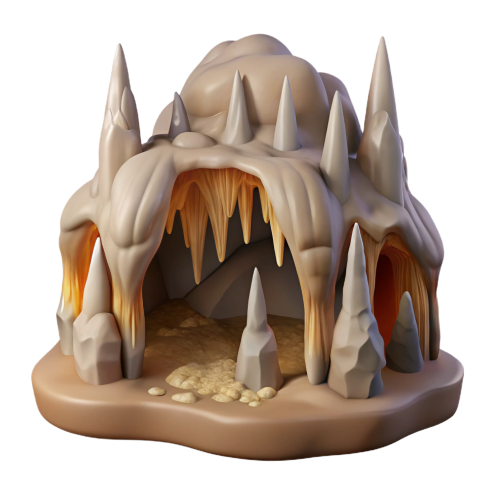elegant modern Carlsbad Caverns Stalactites and Stalagmites Cutout authentic png