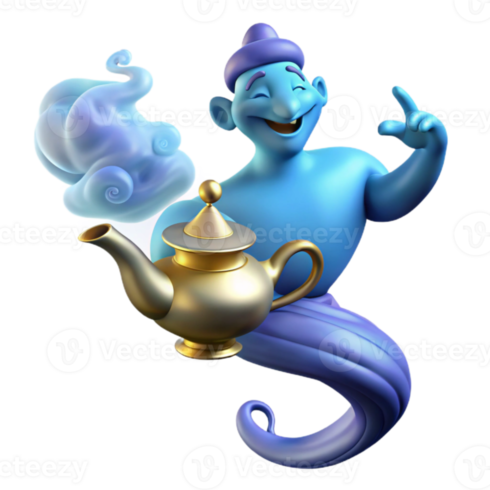 wonderful traditional A Powerful Djinn Emerging from a Magic Lam high resolution png