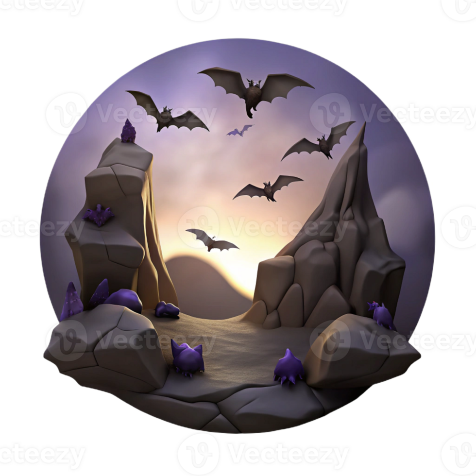 magnificent minimalist A Colony of Bats Flying out of a Dark C high resolution png