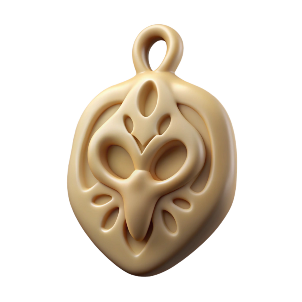 impressive traditional Carved Bone Pendant with Animal Design Cutout authentic png