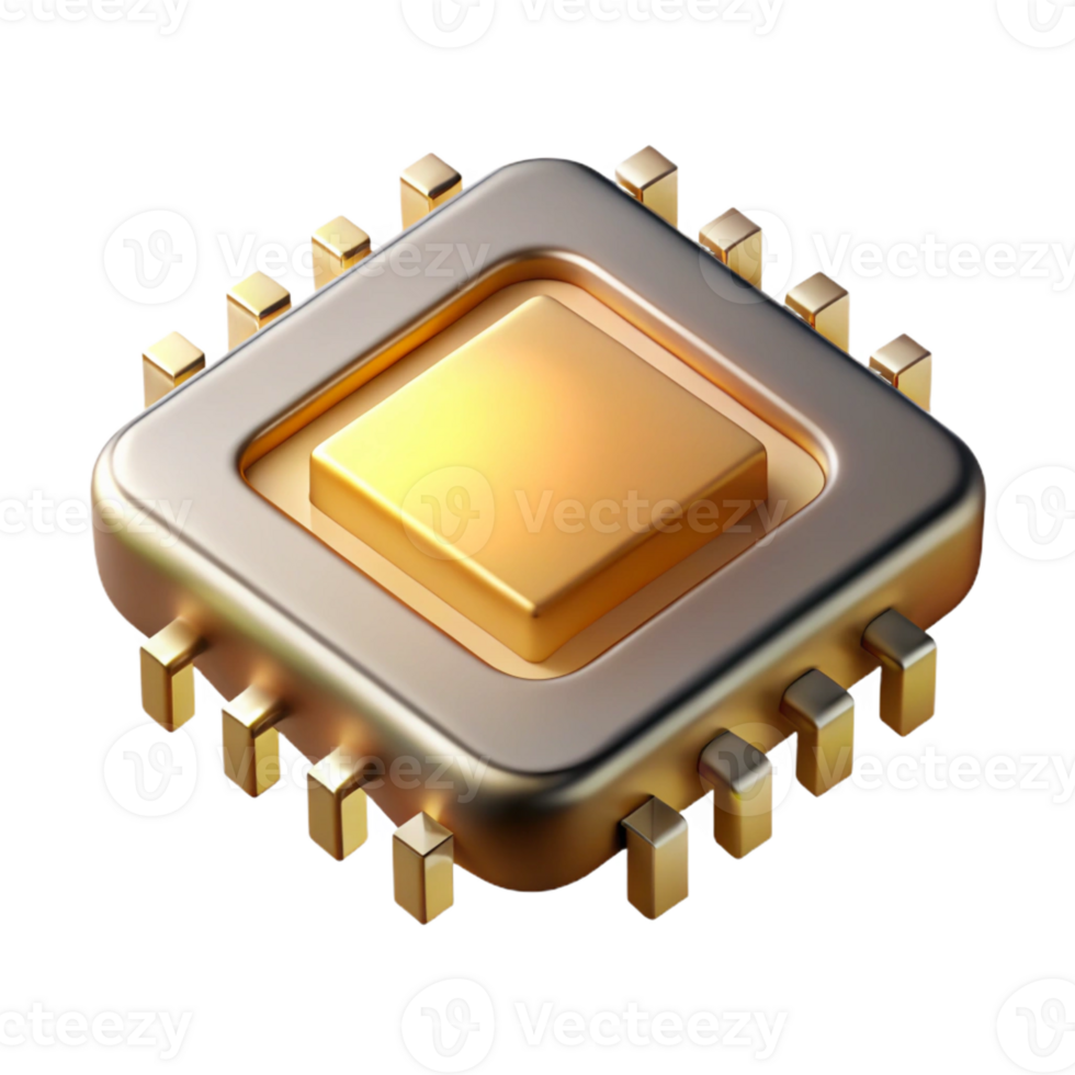 dramatic modern A Single Microchip Its Golden Contacts G genuine png