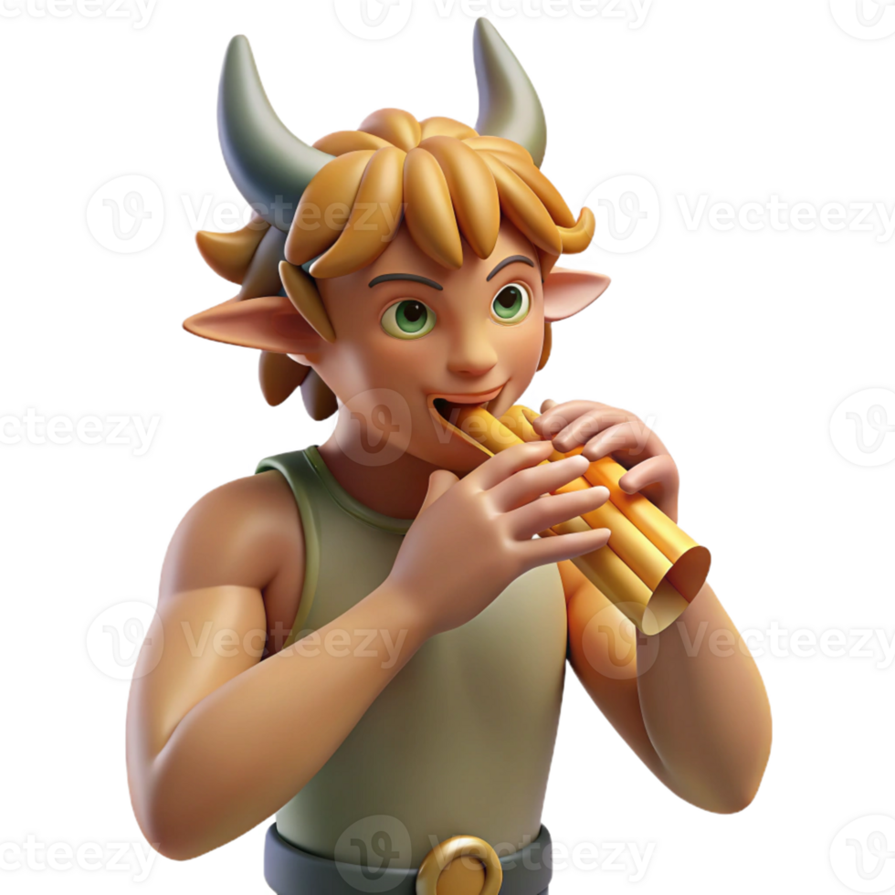 magnificent modern A Playful Satyr Playing a Pan Flute in A original png