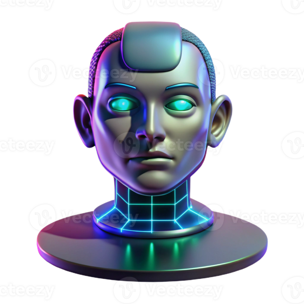serene contemporary A Holographic Projection of a Human Face professional png