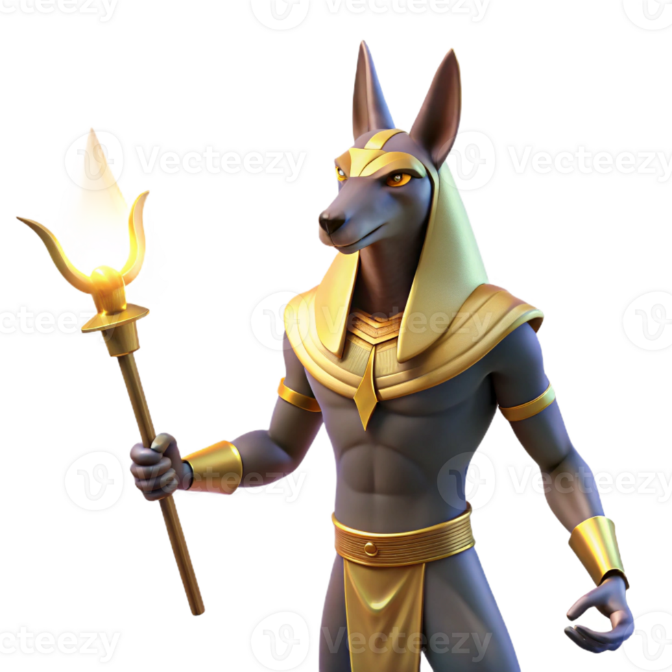 wonderful artistic Anubis Guiding a Soul to the Afterlife E genuine png