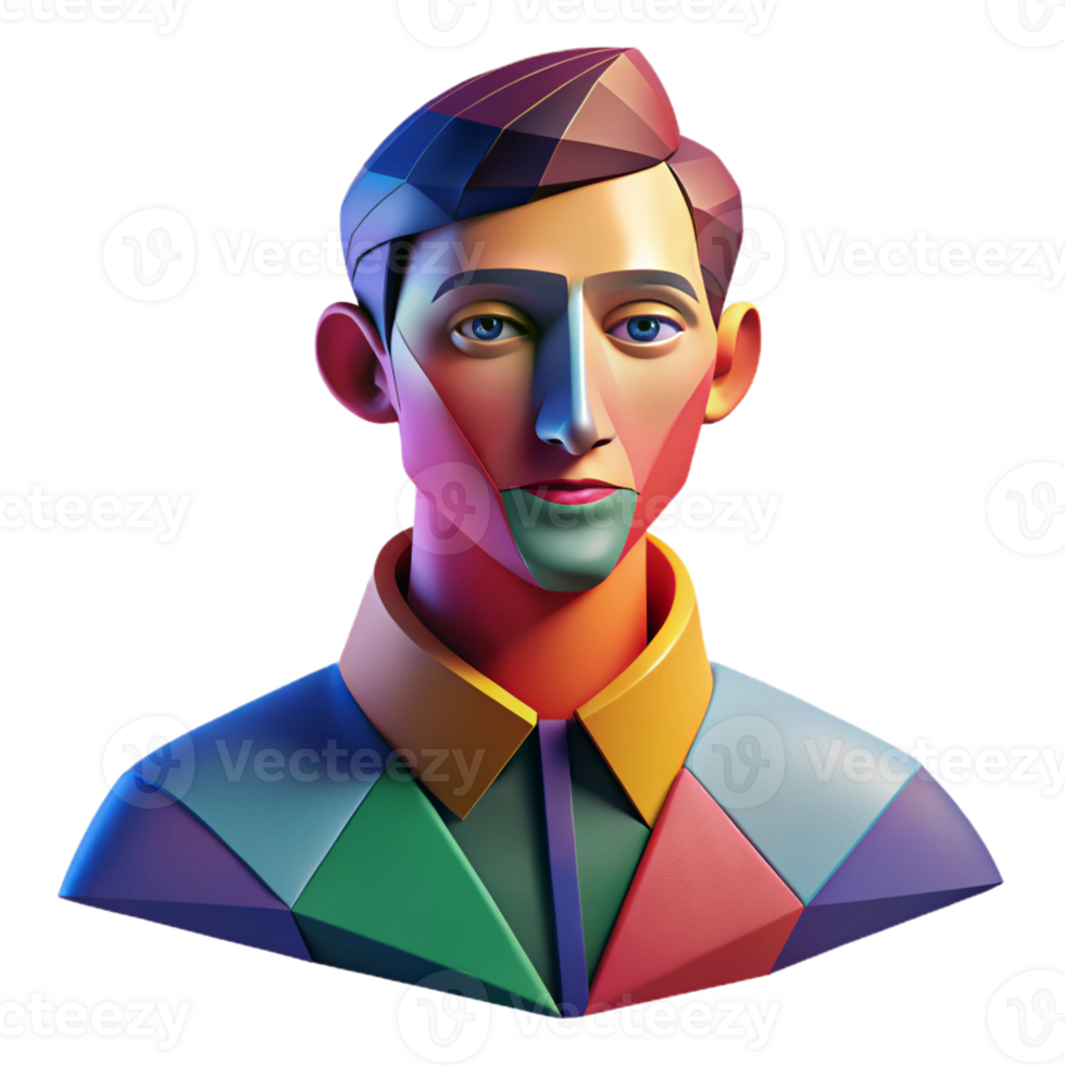 vibrant artistic An Abstract Portrait Composed of Geomet high resolution png