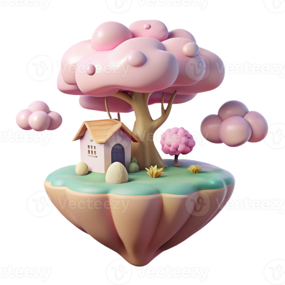 wonderful abstract A Floating Island with a Single Tree and A exclusive png