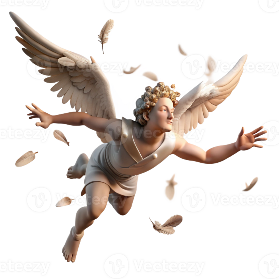 dramatic modern Icarus Falling from the Sky Feathers Sca high quality png