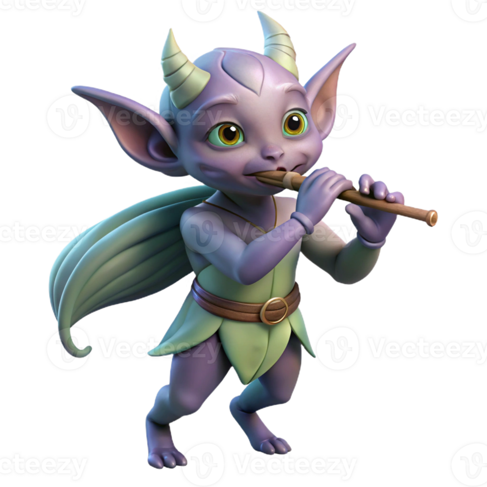 extraordinary modern A Mischievous Imp Playing a Flute Twil high resolution png
