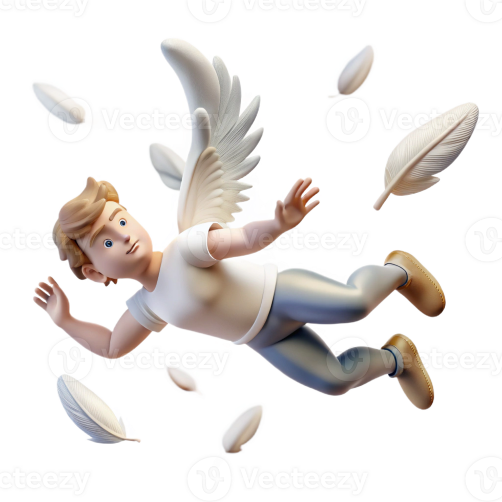 beautiful abstract A Whimsical Depiction of Icarus Falling high resolution png