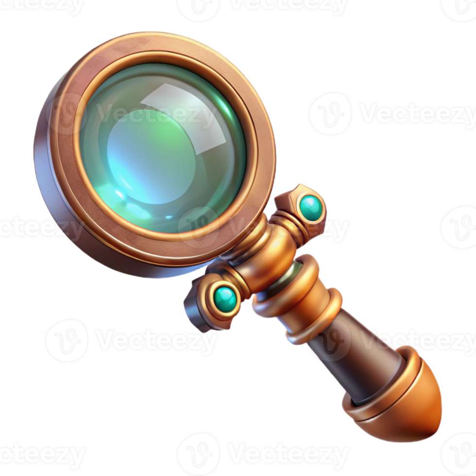 impressive minimalist A Steampunk Magnifying Glass with Intrica genuine png