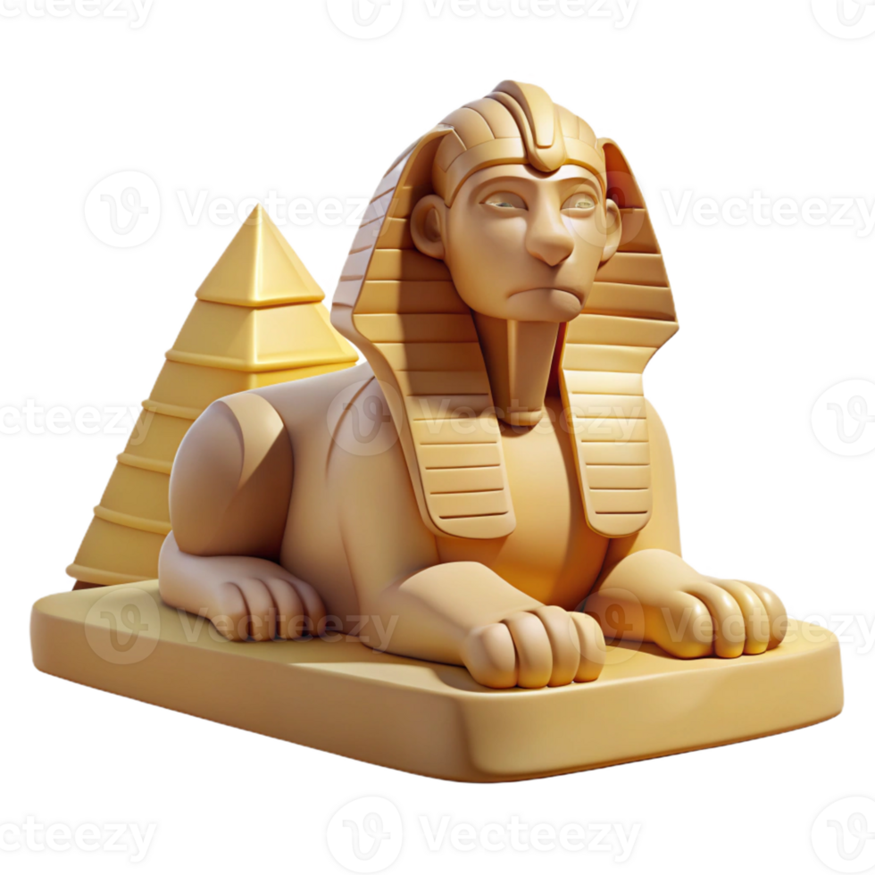 impressive classic A Majestic Sphinx Guarding the Pyramids high resolution png