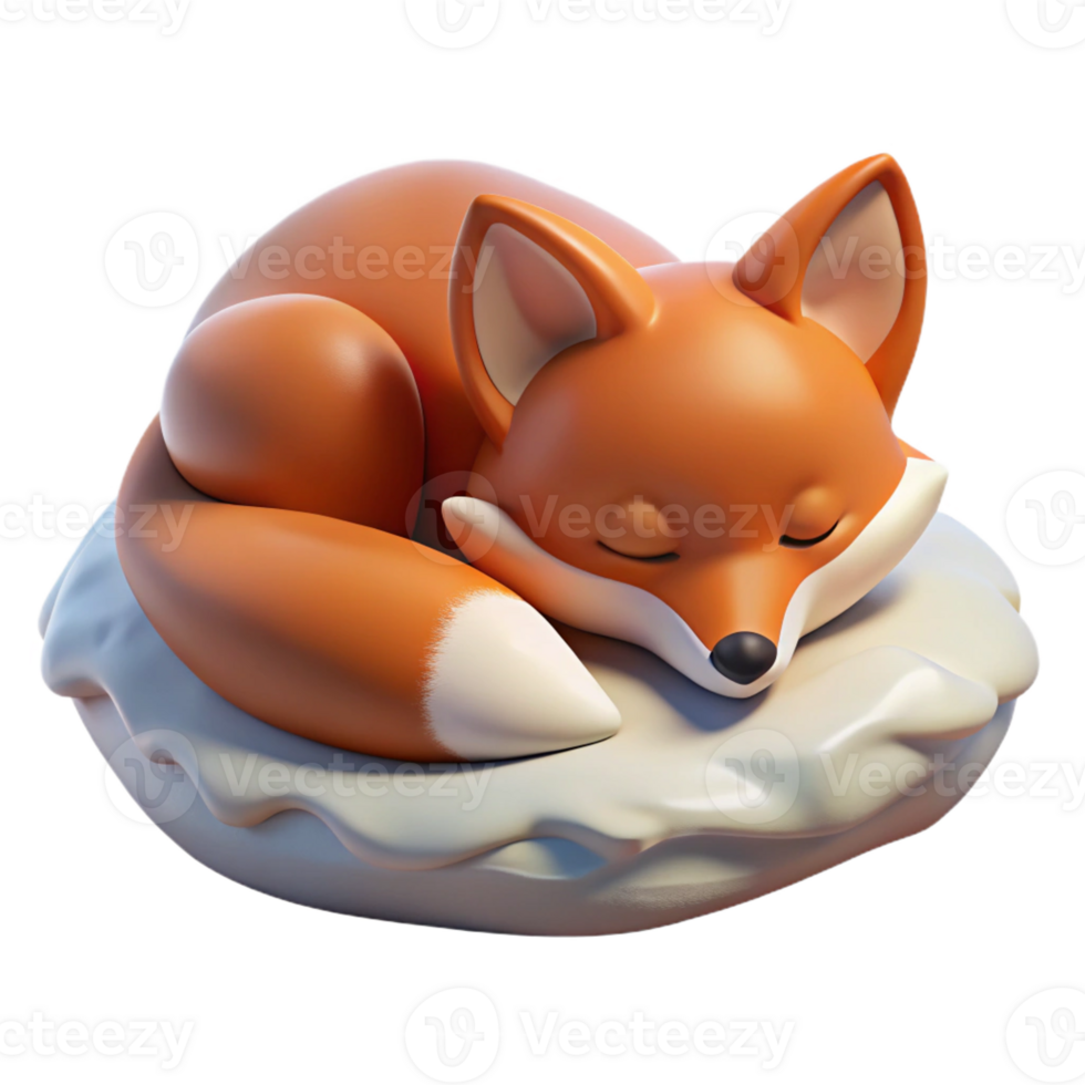 serene traditional A Sleeping Fox Curled Up in the Snow Wint authentic png