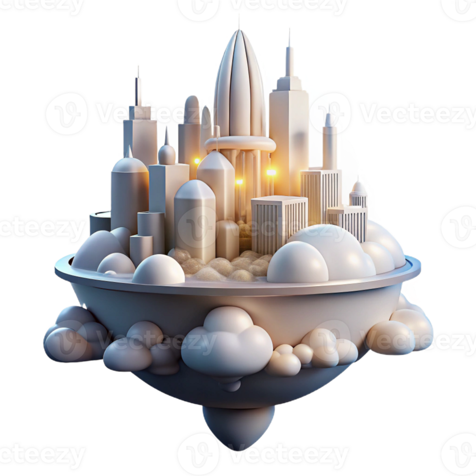 serene creative A Floating City in the Clouds Ethereal L high resolution png