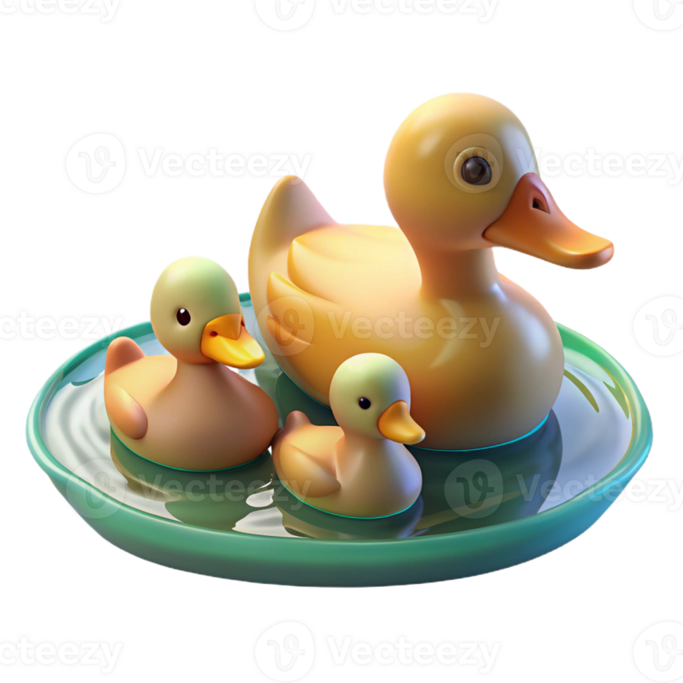 stunning artistic A Family of Ducks Swimming in a Pond Impr genuine png