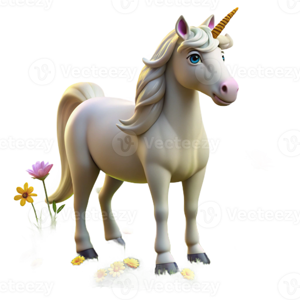beautiful modern A Majestic Unicorn Grazing in a Meadow Of high resolution png