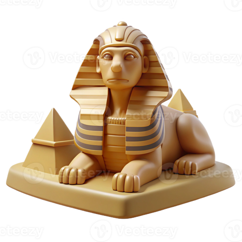 elegant vintage A Majestic Sphinx Guarding the Pyramids premium png