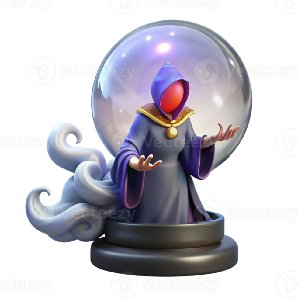 magnificent abstract A Mysterious Oracle Gazing Into a Crystal 4K png