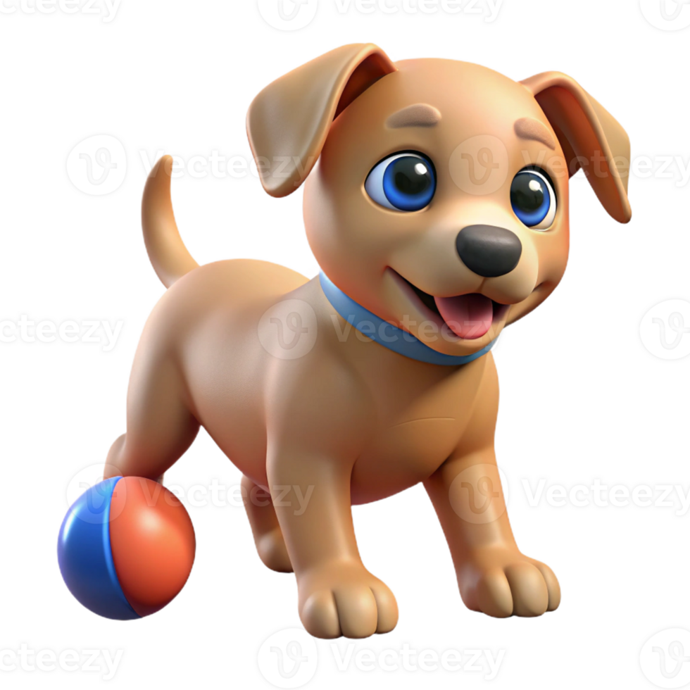 vibrant contemporary A Cute Puppy Playing with a Ball Warm In original png