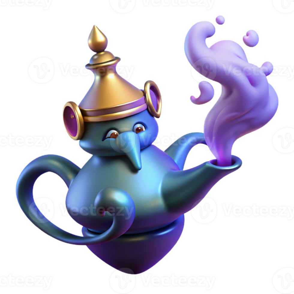 elegant classic A Powerful Djinn Emerging from a Magic La 4K png