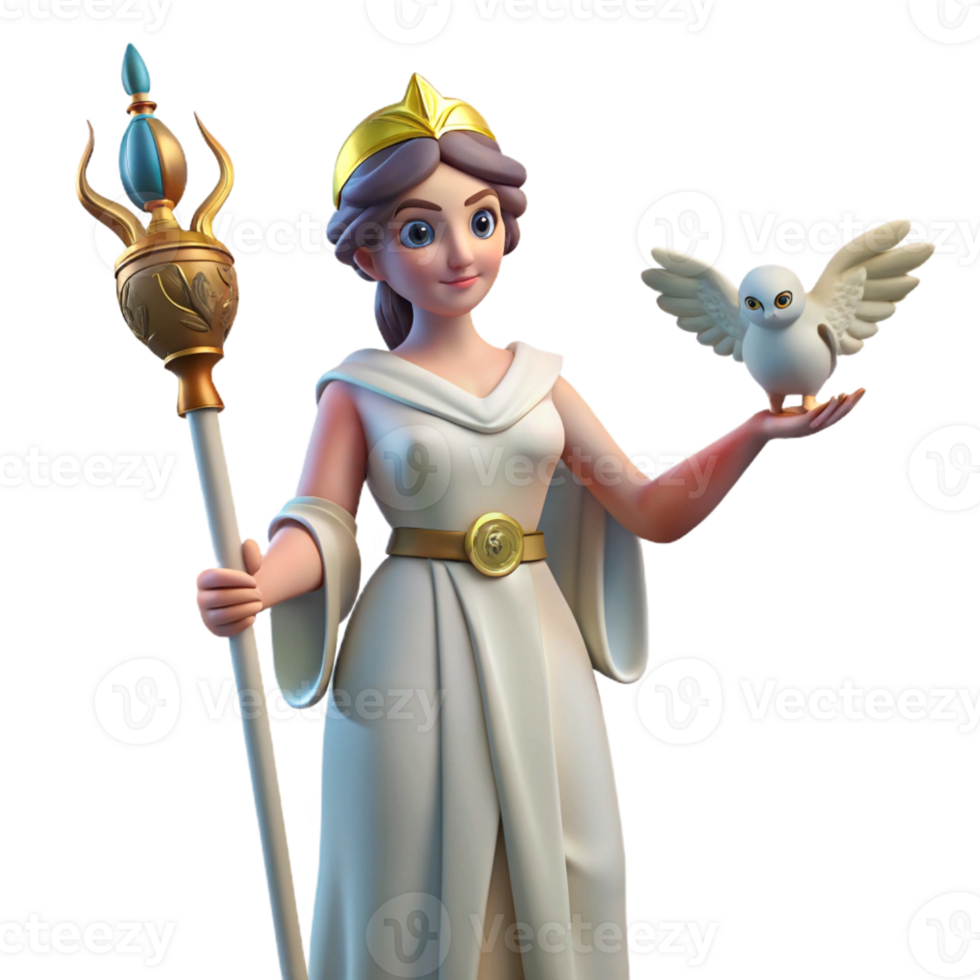 wonderful artistic Athena Goddess of Wisdom Standing Tall W high quality png