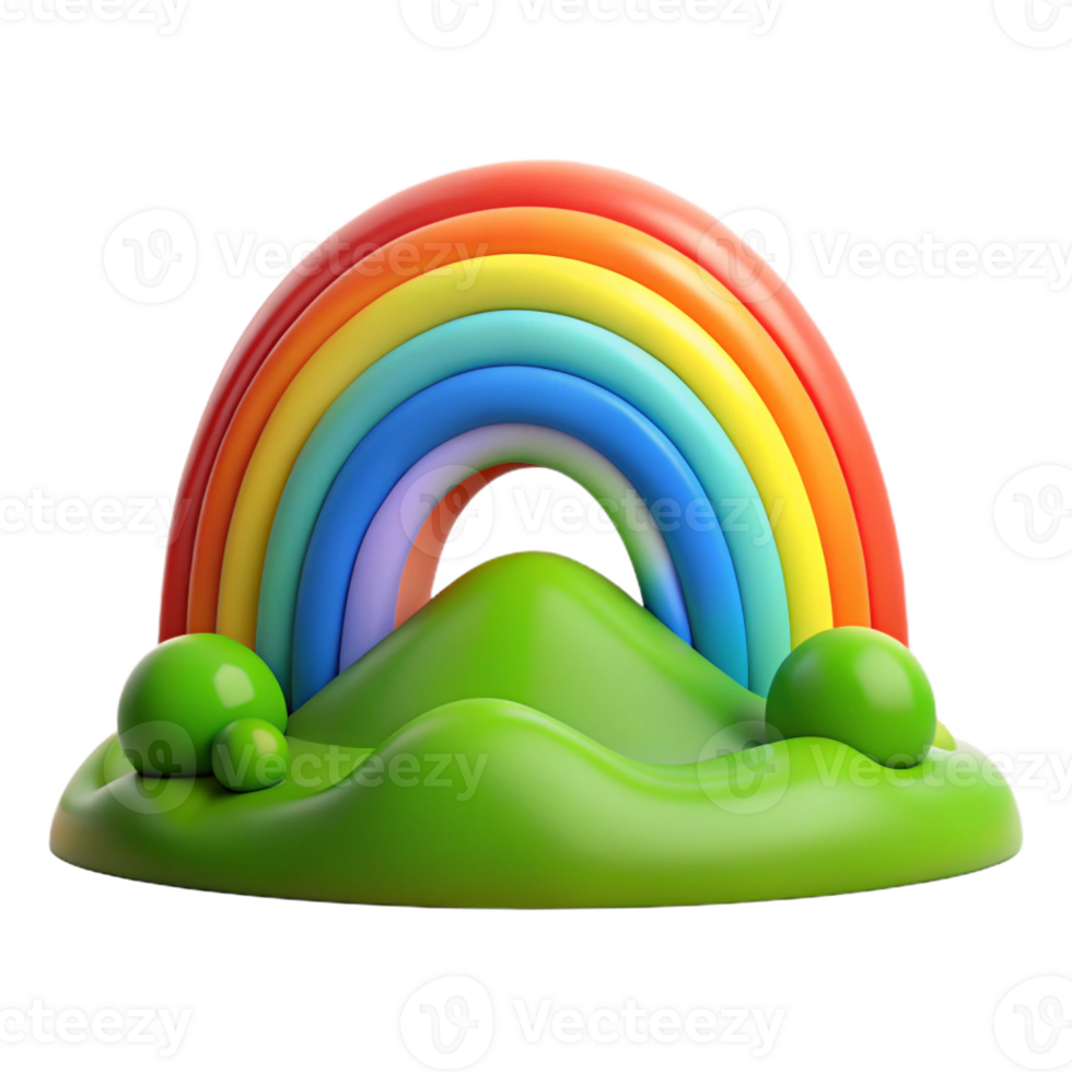 magnificent rustic A Vibrant Rainbow Arching over a Green V 4K png