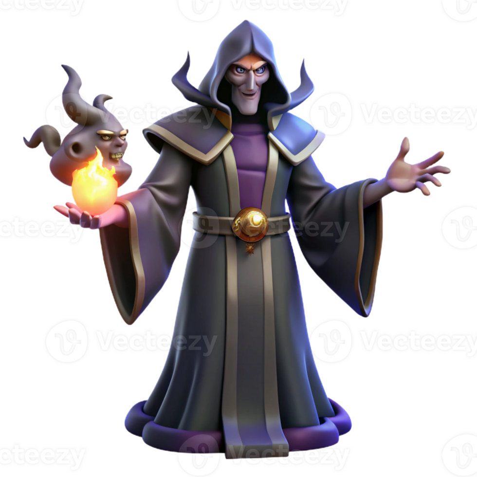 serene rustic Sorcerer Summoning a Demon high quality png