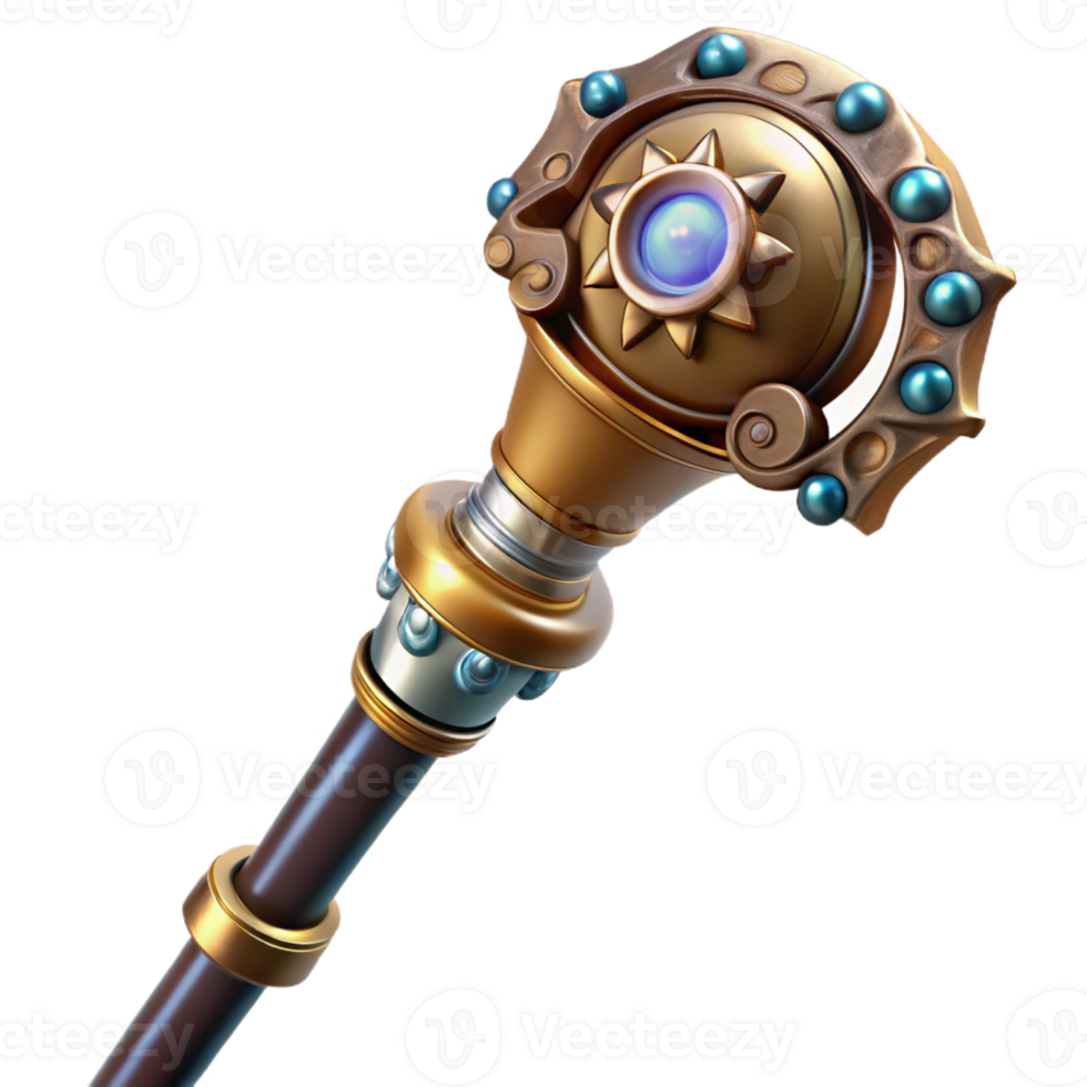 elegant creative A Steampunk Cane Ornate Handle with Gears png