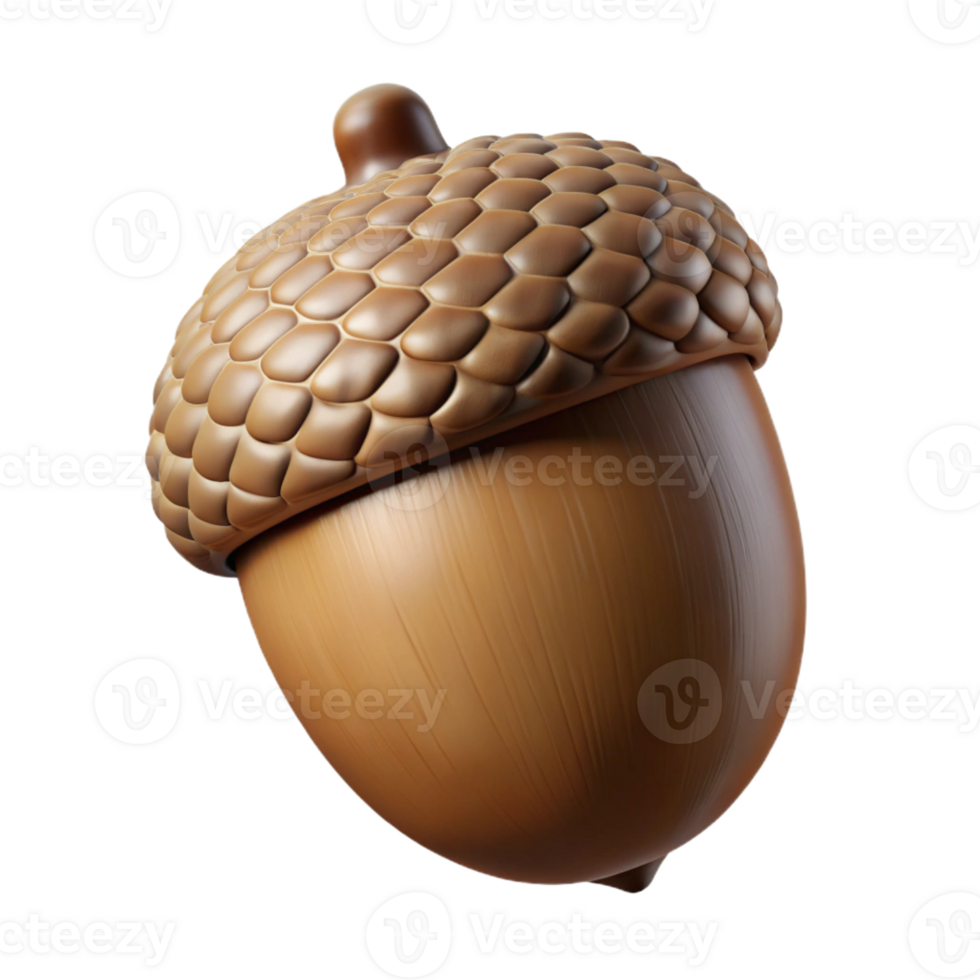 serene contemporary A Single Acorn Detailed Texture Realis detailed png