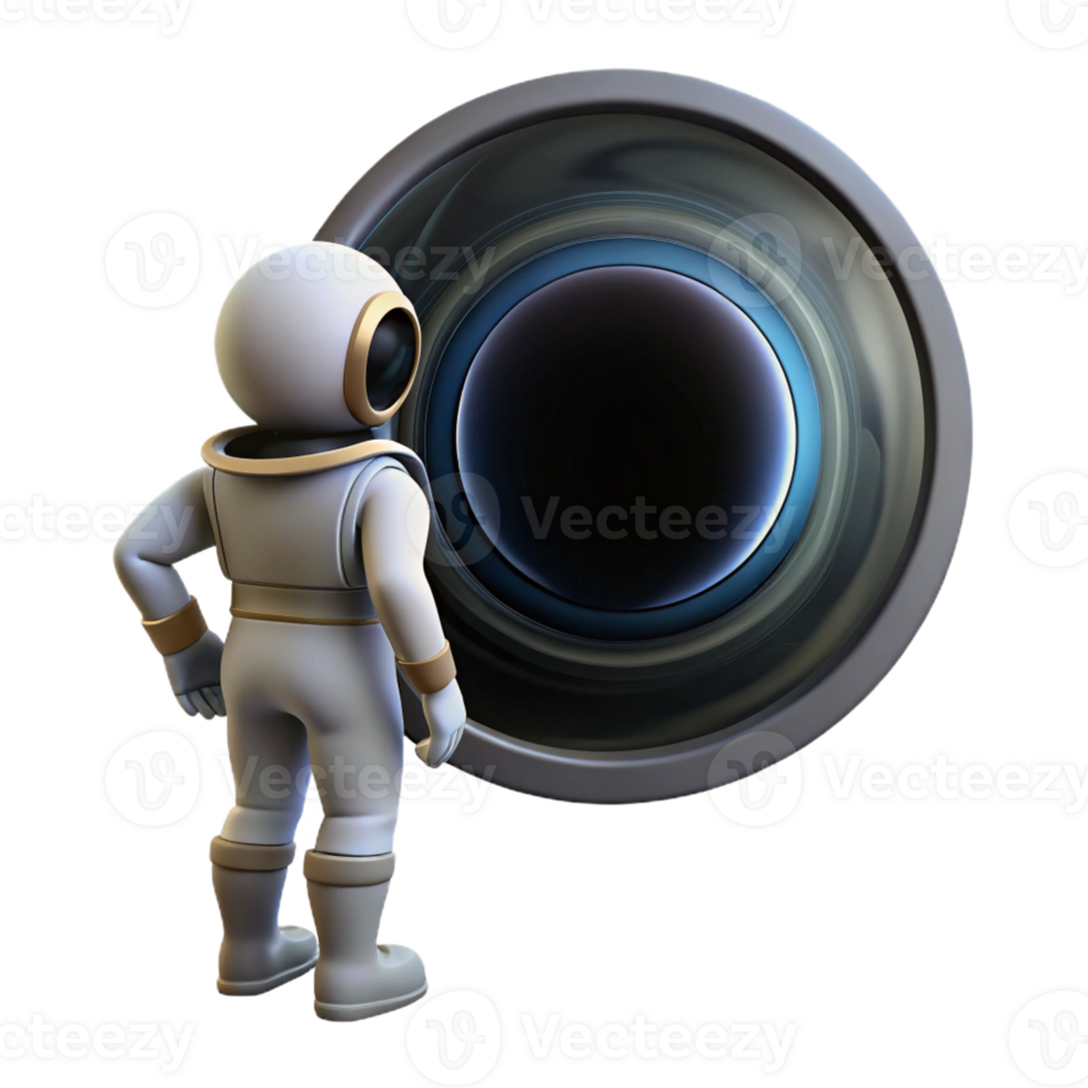 impressive vintage A Lone Astronaut Gazing at a Massive Sw original png