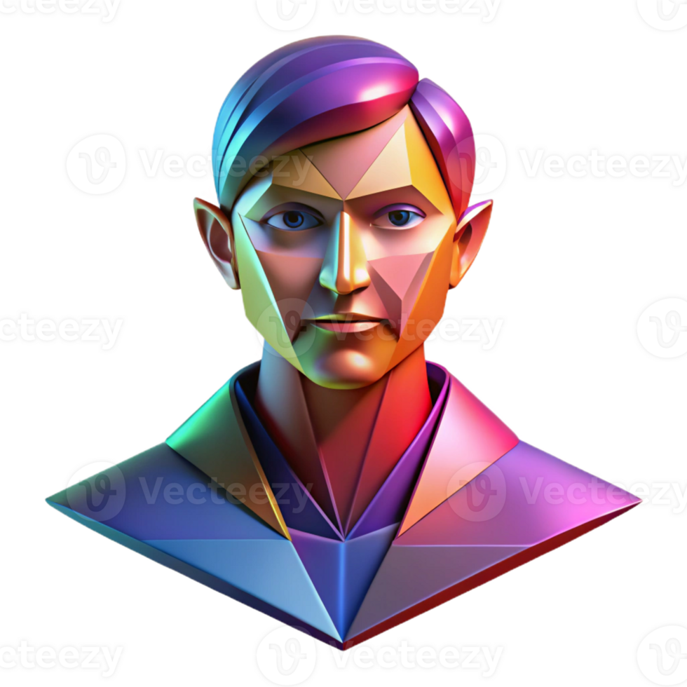 extraordinary creative An Abstract Portrait Composed of Geometr premium png