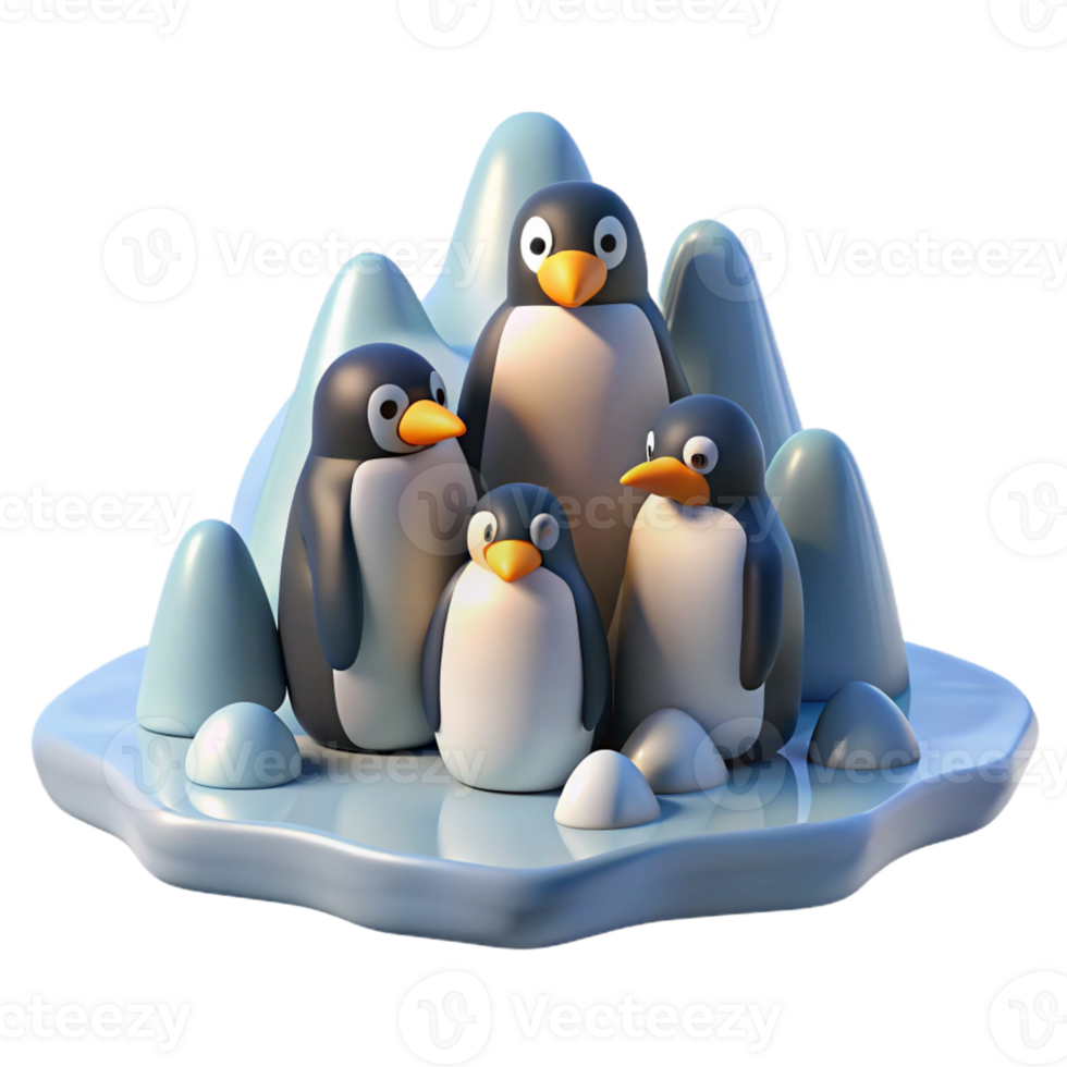 extraordinary minimalist A Group of Penguins Huddled Together on An professional png
