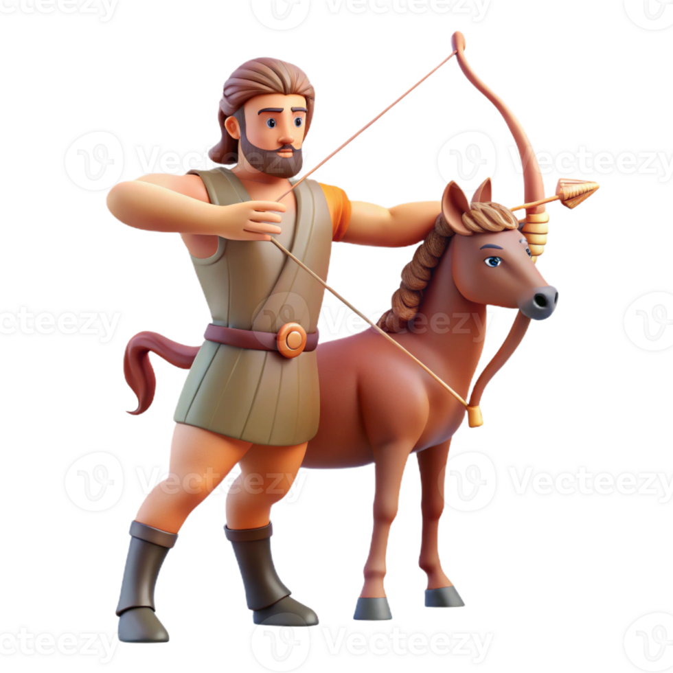 beautiful contemporary A Wise Centaur Teaching Archery Soft Da genuine png