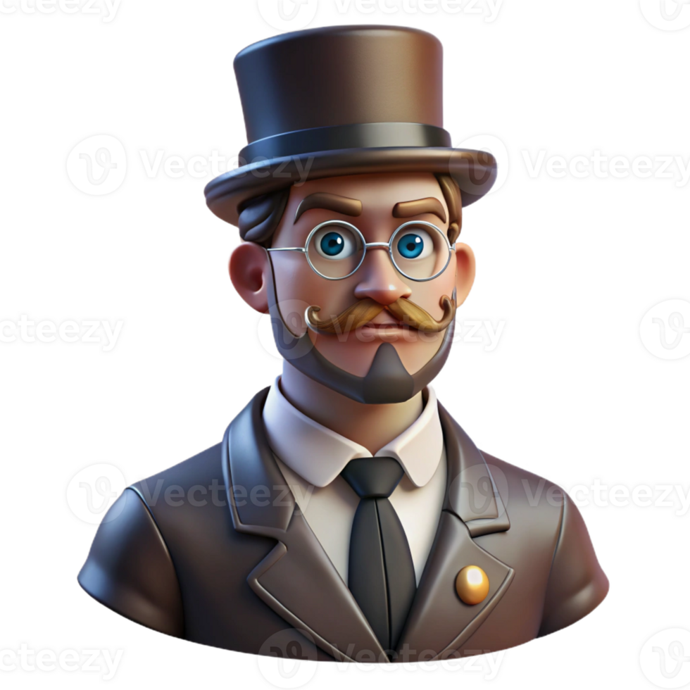 serene creative Portrait of a Distinguished Gentleman Wit exclusive png