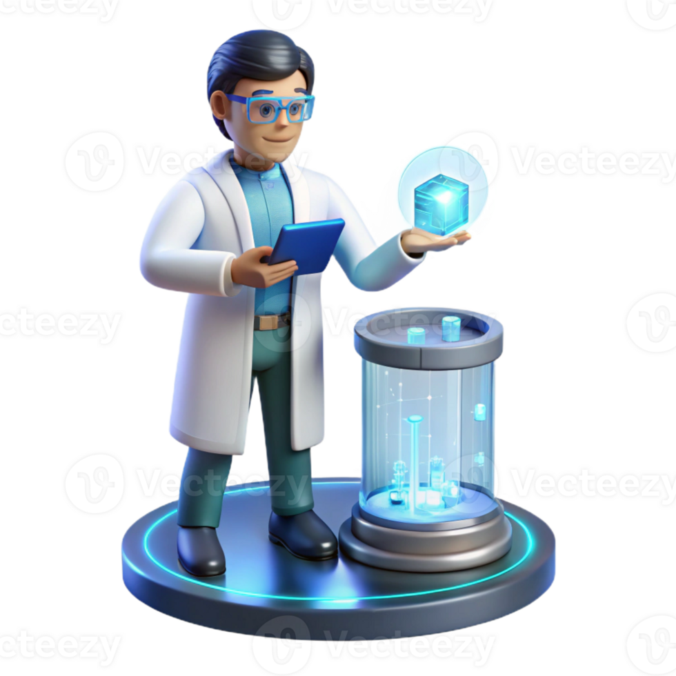 magnificent modern A Scientist Working on a Holographic Int professional png