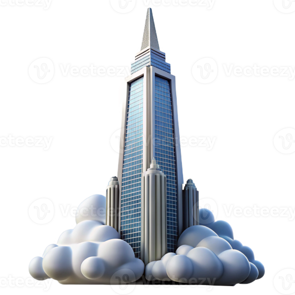 beautiful abstract A Towering Skyscraper Piercing the Clouds high resolution png