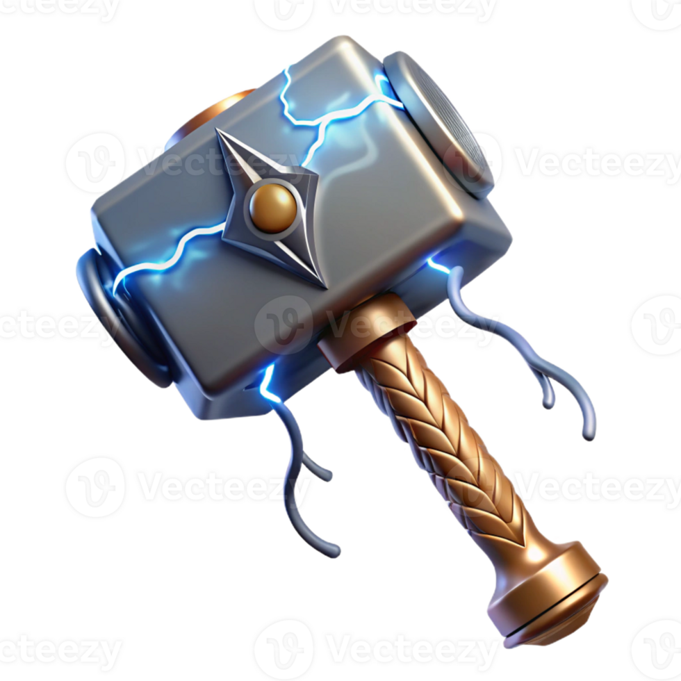 vibrant classic A Powerful Thor Wielding Mjolnir Lightni 4K png