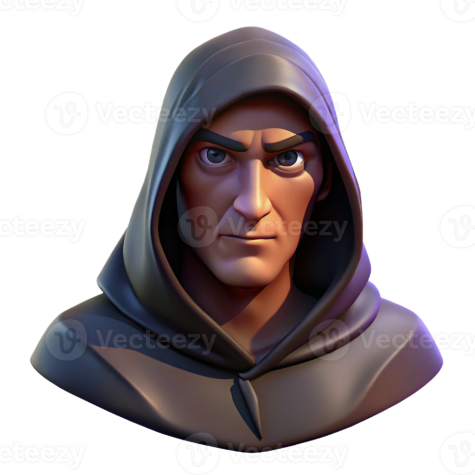 vibrant creative Portrait of a Mysterious Figure in a Ho 4K png