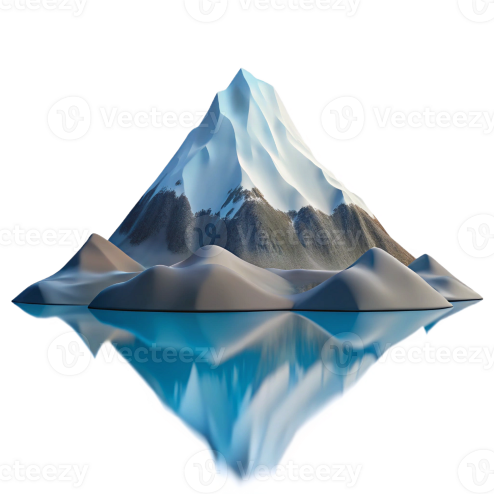 stunning abstract Mountain Peak Reflection in Still Water genuine png
