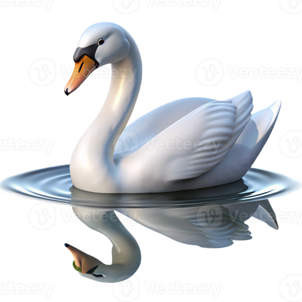 serene rustic Swan Swimming on Calm Lake genuine png