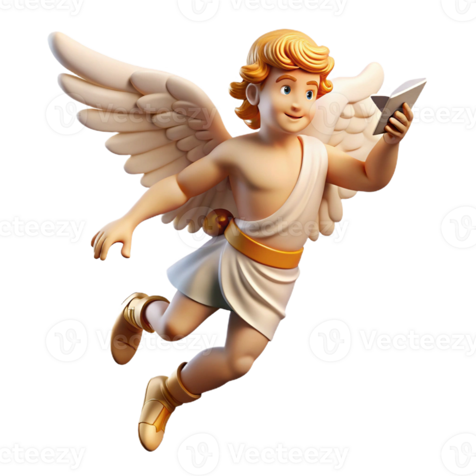 vibrant modern A Winged Hermes Delivering a Message Swi 4K png