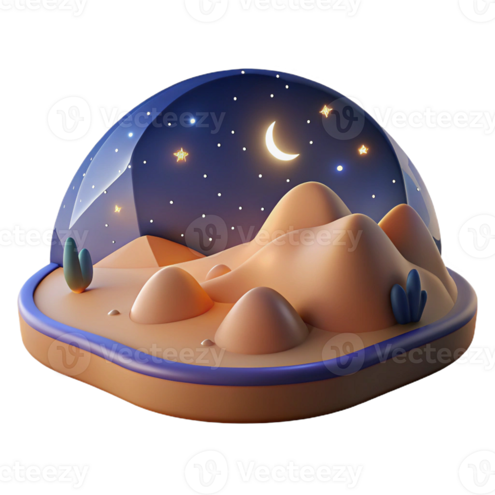 magnificent minimalist A Desert Landscape at Night Starry Sky M professional png
