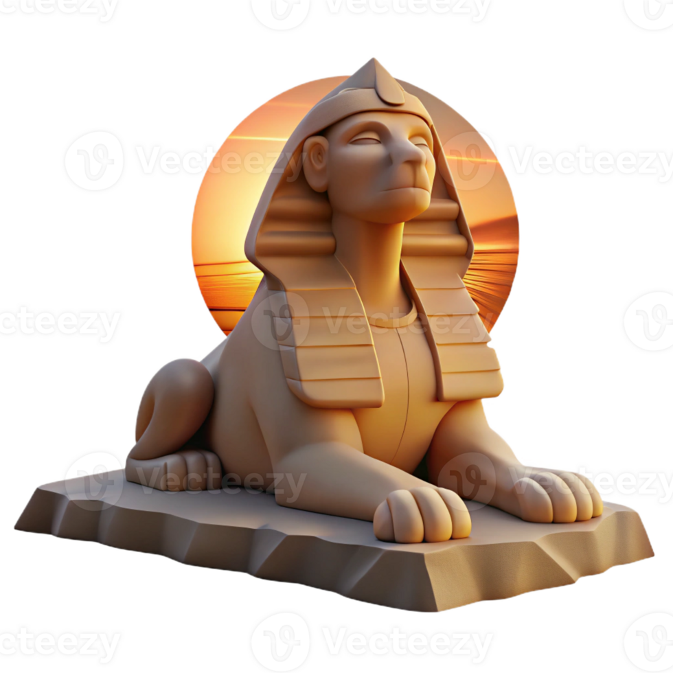 extraordinary classic A Majestic Sphinx Gazing at a Desert Suns png
