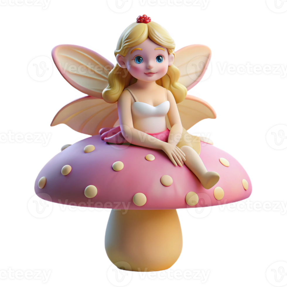 dramatic abstract A Delicate Fairy Resting on a Mushroom exclusive png
